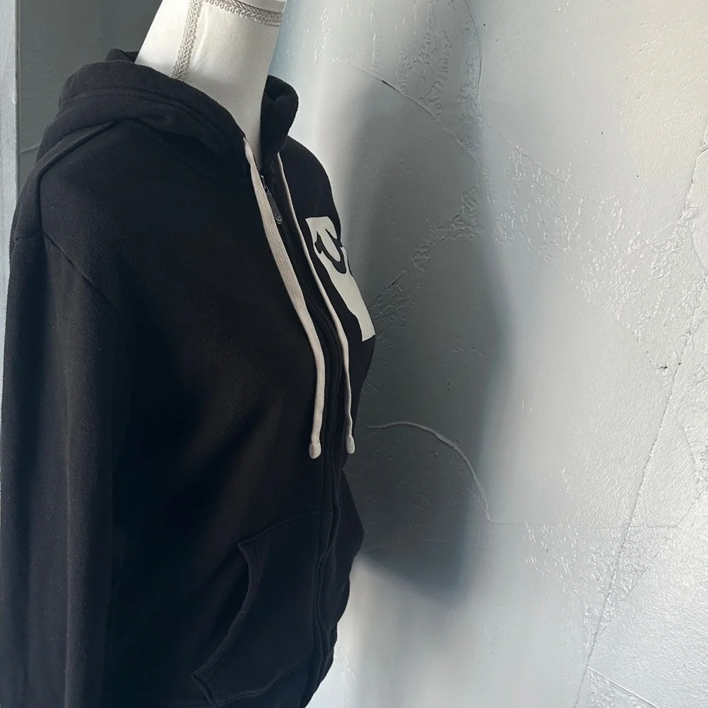True Religion Black Hoodie with White Accents
